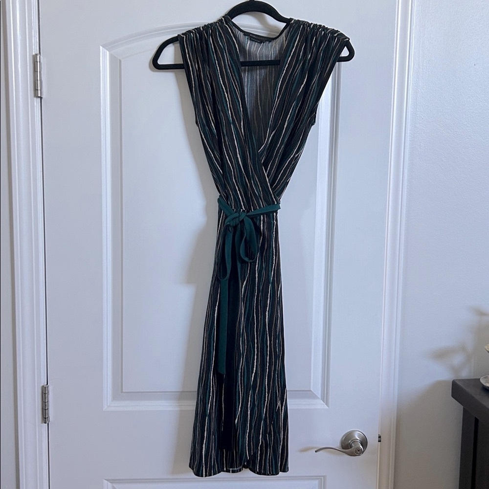 BCBG Striped Wrap Dress size small